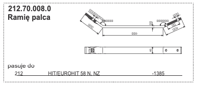 Ramię palca - przetrząsacza - 212.70.008.0 - Pottinger 1 Ramię palca - przetrząsacza - 212.70.008.0 - Pottinger