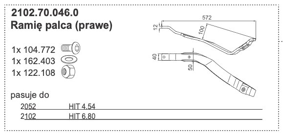 Ramię palca (prawe) 1 Ramię palca (prawe)