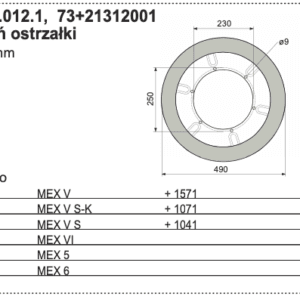 Kamień ostrzałki D=490 mm - 450.70.012.1 - Pottinger