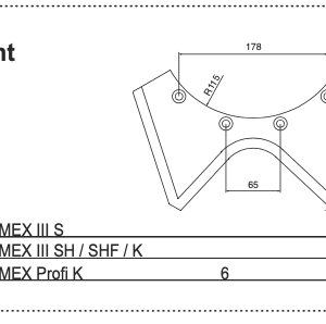 Nóż tarczowy - segment - 434.057 - Pottinger
