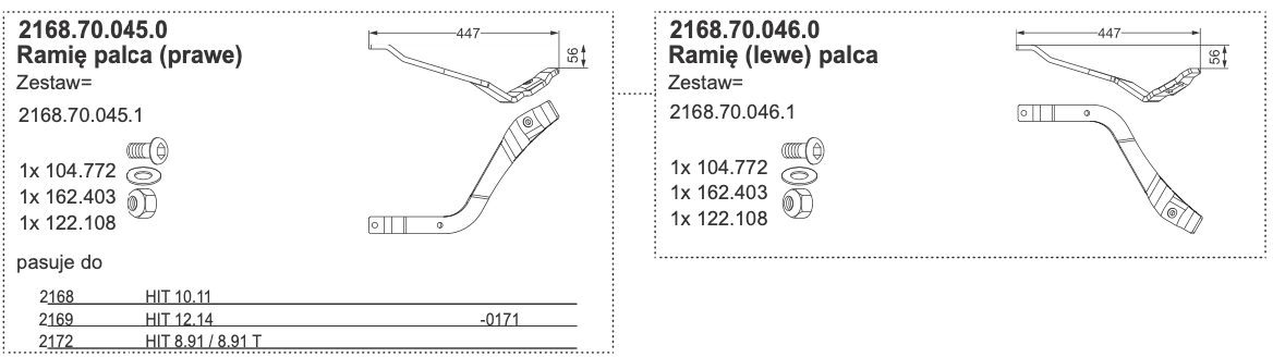 Ramię palca – Lewe – 2168.70.046.0 – Pottinger 1 Ramię palca – Lewe – 2168.70.046.0 – Pottinger