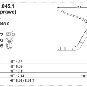 Rura zgrabiarki - 2168.70.045.1 - Pottinger