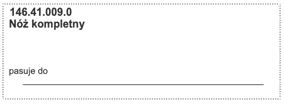 Nóż przyczepy samozbierającej - kompletny - 146.41.009.0 - POTTINGER 1 Nóż przyczepy samozbierającej - kompletny - 146.41.009.0 - POTTINGER