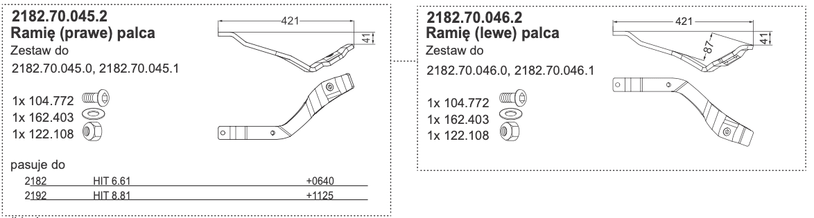 Ramię (lewe) palca 1 Ramię (lewe) palca