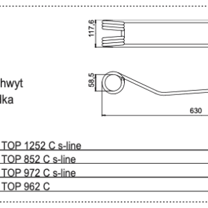 Palec zgrabiarki podwójny - wzmocniony - DURASTAR - 436.162 - Pottinger