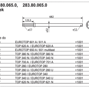 Wałek 32x682 mm - 243.80.065.0 - POTTINGER