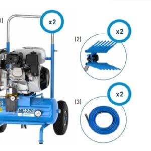 Kompresor sadowniczy - MC 220 ZESTAW - Kompresor spalinowy z silnikiem HONDA GP160 - KITS.0109 - CAMPAGNOLA
