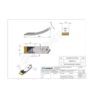 Dłuto kultywatora – Pasuje do UNIA A-2065 250X70X20 – AgriPower (1)