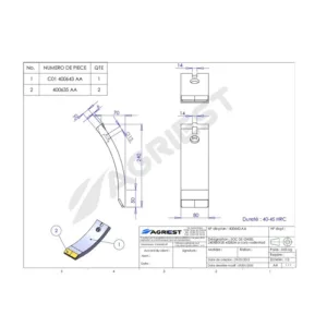 Dłuto kultywatora – Pasuje do VADERSTAD 452854 240X80X20 – AgriPower (1)