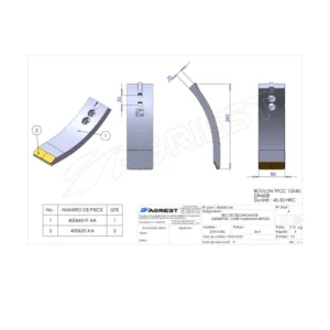 Dłuto kultywatora – Pasuje do VADERSTAD 489233-1 260X80X20 – AgriPower (1)