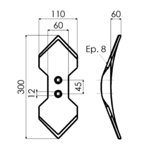 Redlica – Typ Vibroflex – 110X8X300 – ZAMIENNIK KONGSKILDE (1)