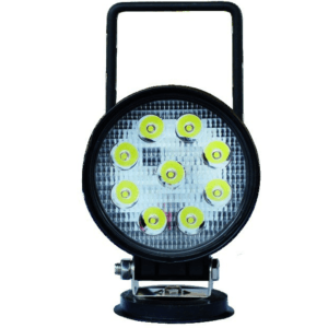 Lampa robocza LED, okrągła, z uchwytem - 12/24V - 27W - 1400 LM - IP67 - ECE R10 CE