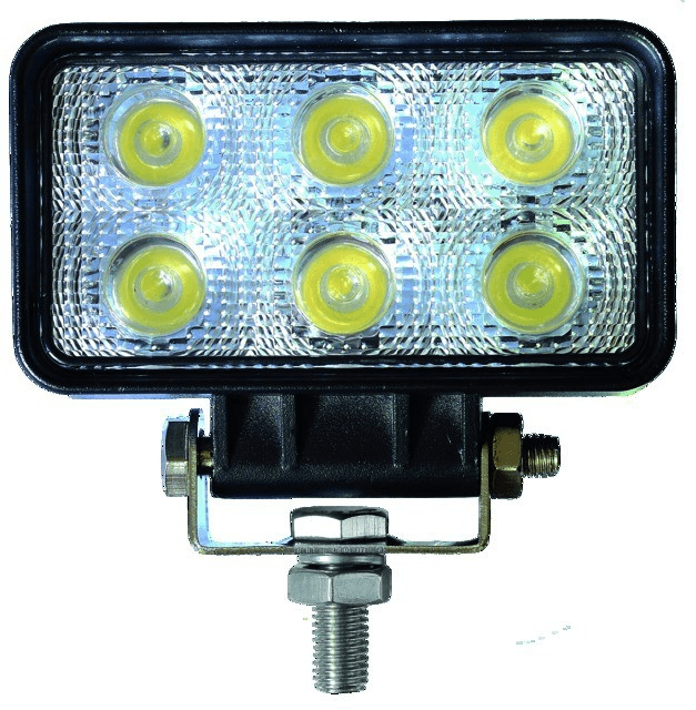 Lampa robocza LED, prostokątna - 12/24V - 18W - 1000 LM - IP67 - ECE R10 CE - Oświetlenie szerokokątne 1 Lampa robocza LED, prostokątna - 12/24V - 18W - 1000 LM - IP67 - ECE R10 CE - Oświetlenie szerokokątne