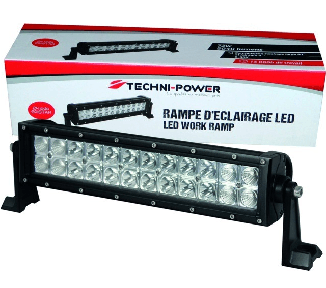 Lampa robocza LED, prostokątna - 12/24V - 72W - 25 LED - 6480 LM - IP67 - Dł. 358mm 1 Lampa robocza LED, prostokątna - 12/24V - 72W - 25 LED - 6480 LM - IP67 - Dł. 358mm