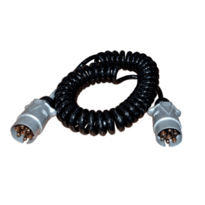 Przewód elektryczny, spiralny 4,5m - Wtyczka/Wtyczka 12V - 7 Pin Alu - JAEGER ERICH