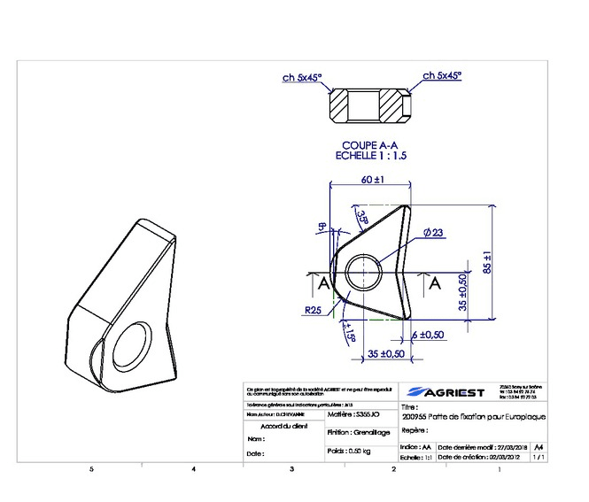 Ucho EURORAMKI - do przyspawania - mocowanie ładowacza łyżki - AAA 2 Ucho EURORAMKI - do przyspawania - mocowanie ładowacza łyżki - AAA