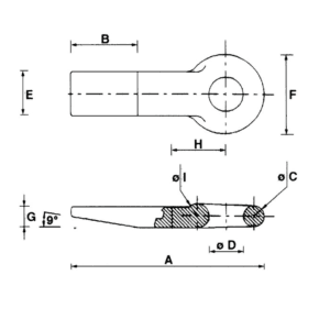 Zaczep oczkowy do przyspawania, 10T, ISO 5692 (1)
