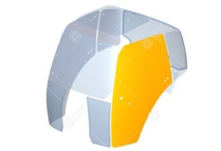 Szyba lewa drzwi - zielona gięta - LEWA - 0.012.1433.0/20 - SDF 1 Szyba lewa drzwi - zielona gięta - LEWA - 0.012.1433.0/20 - SDF