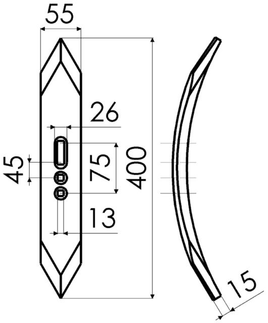 Redlica kultywatora - 55x14x400 2 Redlica kultywatora - 55x14x400