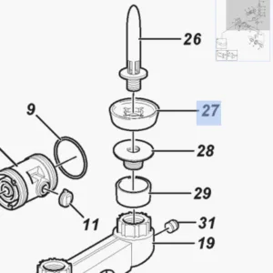 Miseczka gumowa manifoldu CIP do EVANZA 550 - 2150010898 - Delaval