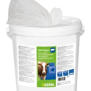 Tekstylne ręczniki do wymion w wiadrze Uddero Clean - 20 x 20 cm - 1000 szt. - Nasączone - 15815 - Kerbl