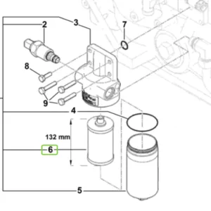 Filtr oleju hydraulicznego skrzyni biegów - wkład - H-132mm - 0.900.7794.4 - SDF
