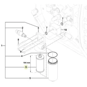 Filtr oleju hydraulicznego skrzyni biegów - wkład - H-184 mm- 0.900.7796.0 - SDF