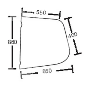 Szyba boczna kabiny - lewa - 049498 - MERLO