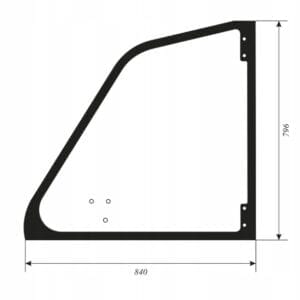 Szyba drzwi górna - Zielona - Panoramic Top PLUS, Roto - 066288 - MERLO