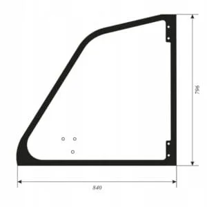 Szyba drzwi górna - Zielona - Panoramic Top PLUS, Roto - 066288 - MERLO