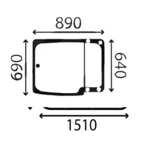 SZYBA tylna uchylna klejona - 077312 - MERLO