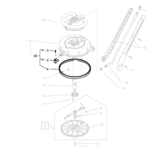 Zestaw naprawczy szczotki - Round Cleaner UFO - 13820 - KRANZLE