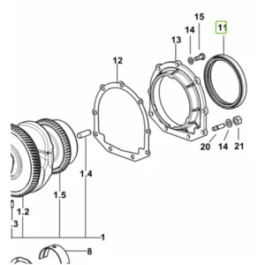 Pierścień uszczelniający wału korbowego - 110x130x12/17 - 2.1529.168.0 - SDF