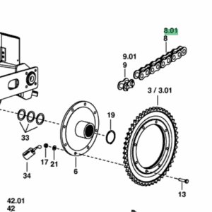 Łańcuch rolkowy - głowny - do EUROPROFI - 65 ogniw - 462.763 - Poettinger