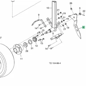 Skrobak - Kolec Zabierający koła wahliwego SERVO - 923.44.555.0 - Pottinger