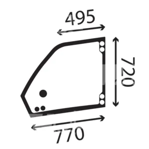 Szyba górna drzwi - 091290 Zamiennik MERLO - B101221 - GLASSINTER