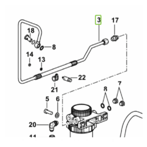 Rurka - przewód paliwowy filtra paliwa - 0.016.0454.3 - SDF
