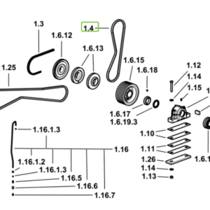 Pas klinowy trapezowy - 17x11x1490 - 2.4119.208.0 - SDF