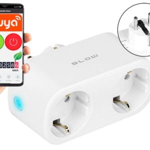 Inteligentne gniazdko WiFi SMART TUYA podwójne sterowane - 72-072 - BLOW