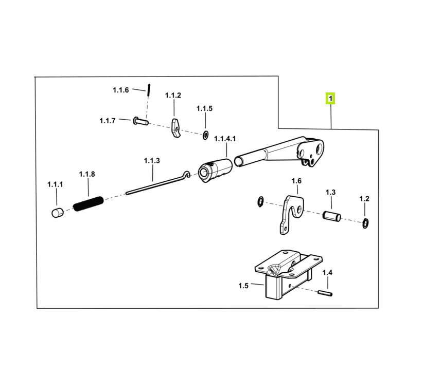 Dźwignia sprzęgła - kompletna - 0.014.6368.4 - SDF 1 Dźwignia sprzęgła - kompletna - 0.014.6368.4 - SDF