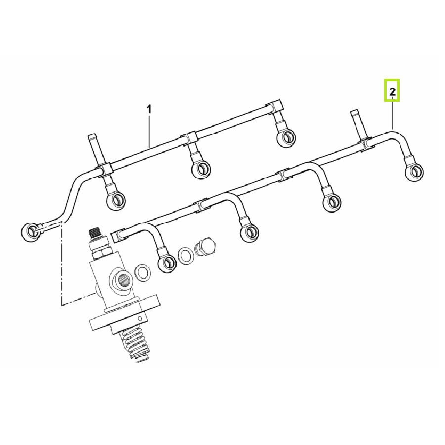 Przewody pompy paliwowej - górne pomp - 0.015.6801.3 - SDF 1 Przewody pompy paliwowej - górne pomp - 0.015.6801.3 - SDF