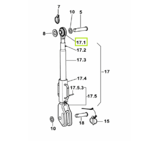 Końcówka cięgła górnego wieszaka trzypunktowego - 0.013.1147.3/10 - SDF
