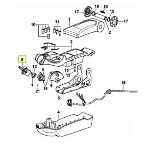 Włącznik - zielony - dźwignia podnośnika - 0.015.7265.0/10 - SDF