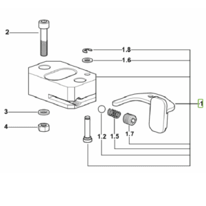 Zamek maski - kostka - kompletny - 0.016.2266.4/20 - SDF