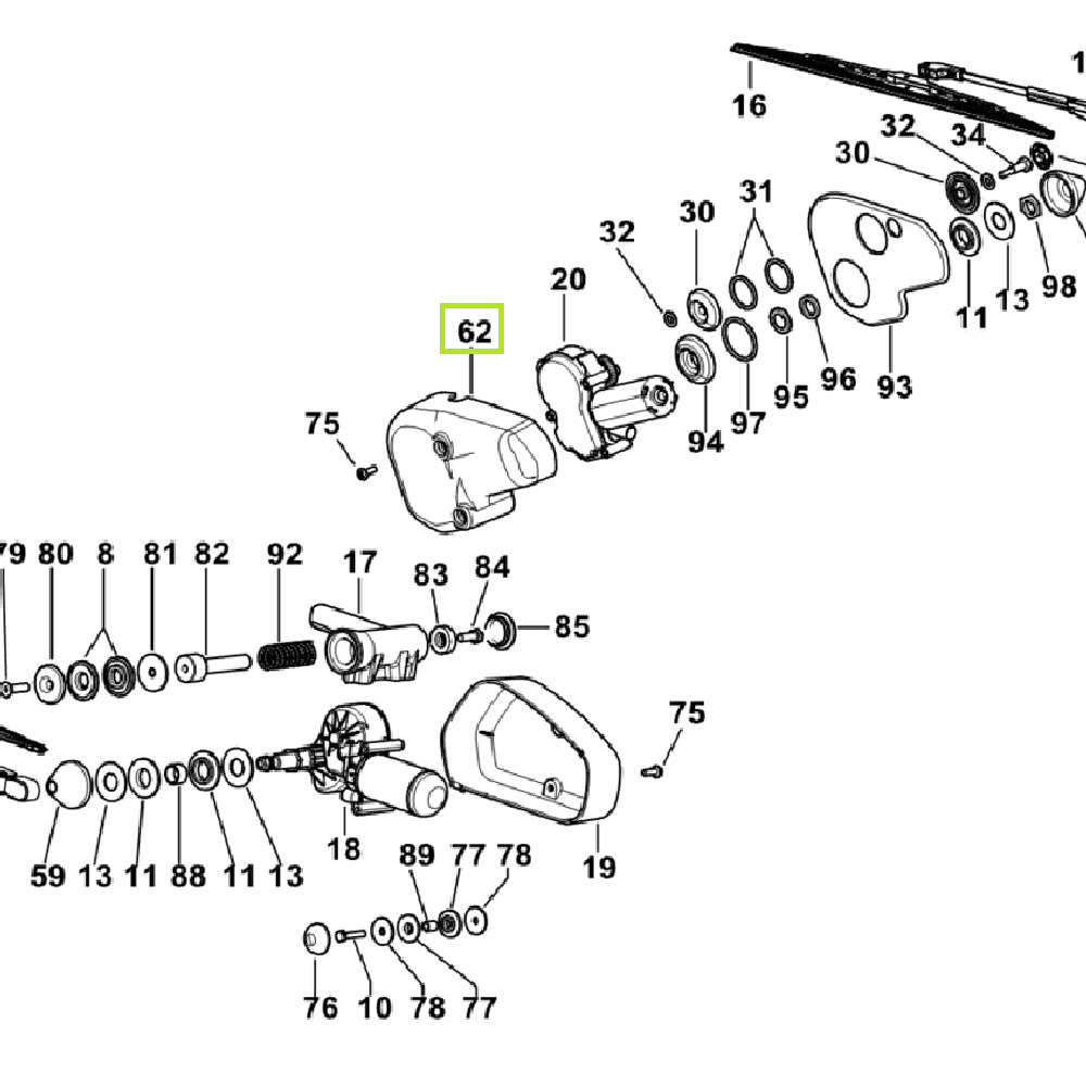 Pokrywka - Osłona silnika wycieraczek - 04412044 - SDF 1 Pokrywka - Osłona silnika wycieraczek - 04412044 - SDF