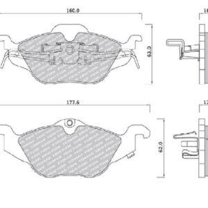KLOCKI HAMULCOWE OPEL ASTRA II 1.2I-1.8I 1.7TD 98-> GR.16,8MM - Przód - 666281 - AD Brand