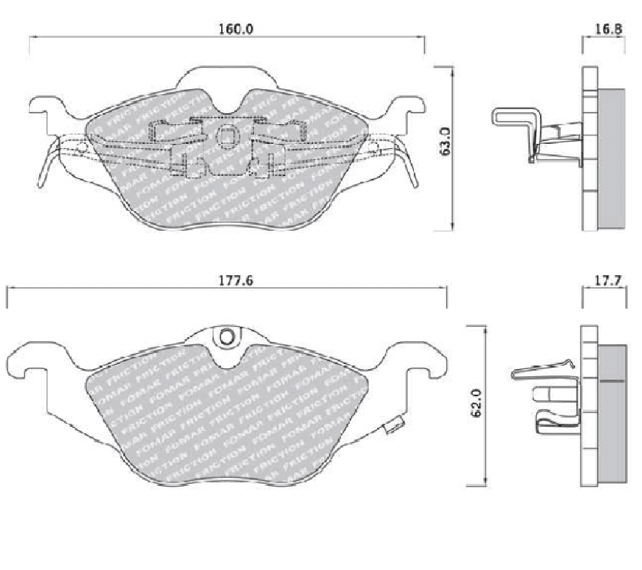KLOCKI HAMULCOWE OPEL ASTRA II 1.2I-1.8I 1.7TD 98-> GR.16,8MM - Przód - 666281 - AD Brand 1 KLOCKI HAMULCOWE OPEL ASTRA II 1.2I-1.8I 1.7TD 98-> GR.16,8MM - Przód - 666281 - AD Brand